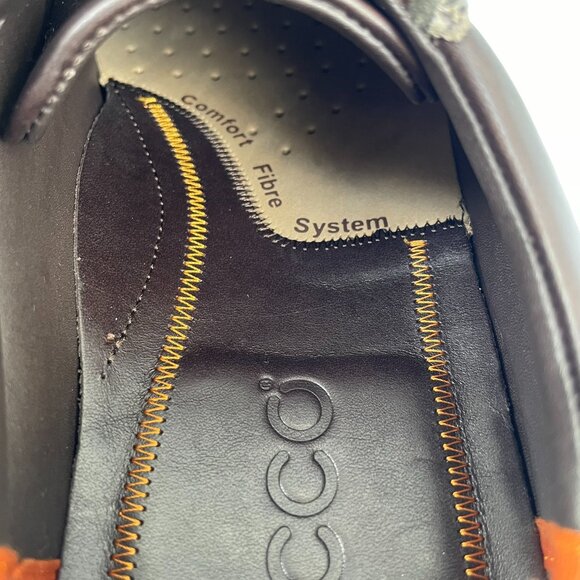 NWT ECCO Men's Brown Strike Tie Leather Suede Comfort Derby Shoes - Picture 5 of 10